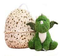 NASSMOSSE Dinosaurio Peluche con Huevo 2pcs/Set Lindo PP algodón Suave expresivo dragón Peluche Animal pellinto para niños Regalo de cumpleaños navideño
