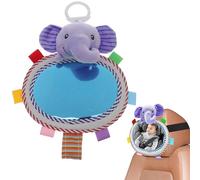 NASSMOSSE Espejo de automóviles para bebés, Espejo de Cuna de Sonido de Elefante colgable con Soporte de Escritorio, Colorido recién Nacido del Desarrollo Esencial para el Regalo del bebé