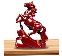 NASSMOSSE Estatua de Caballo, Figura de Caballo de Madera roja del Año Nuevo Chino 2026, Escultura de Animal del zodíaco de decoración Feng Shui para atraer Riqueza y Buena Suerte