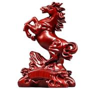NASSMOSSE Estatua de Caballo, Figuras de Caballo del Zodiaco Chino Feng Shui, Escultura Coleccionable de Madera, decoración de Mesa para la Riqueza, la Suerte, el éxito, la Oficina en casa, 14 cm