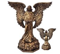 NASSMOSSE Estatua de la Diosa Metatrón, diseño Veronés, decoración de geometría Sagrada con Cubo de Metatrón, artefacto de Resina bronceada para Altar y Escritorio, pequeña