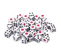NASSMOSSE Juego de Dados acrílicos de 50 Uds., 8mm, 6 Caras, Puntos Negros y Rojos, Juegos de Mesa para enseñar matemáticas