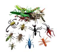 NASSMOSSE Juguetes de Insectos realistas para niños 22 Piezas Figuras de Animales realistas Juguetes de Insectos de plástico para Regalos de Fiesta de cumpleaños de Halloween