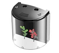 NASSMOSSE Pecera de acrílico Transparente con Filtro de Pared Posterior, Acuario pequeño de 5 litros con luz LED, pecera Tropical de 7, 9x5, 5x8, 3, pez Dorado portátil para Mesa