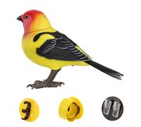 NASSMOSSE Robot Bird, Juguete eléctrico para pájaros Que cantan y cantan, Activado por Movimiento y Sonido, simulación con Pilas, Lindos Juguetes interactivos para niños, Amarillo