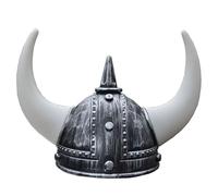 NASSMOSSE Sombrero vikingo Casco medieval clásico Casco vikingo realista con cuernos Sombreros de fiesta para adultos para Halloween, fiesta de disfraces, Argent