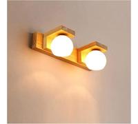 NAssui Wall Lamp Mirror Light Bathroom Vanity Light Fixture, White Glass Shade Wooden Vanity Wall Sconce, Makeup Mirror Front Lamps Compatible with Bedroom Powder Room, candelabros antiguos