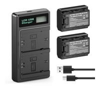 NASTIMA 2 Baterías NP-FZ100 con Cargador de Batería LCD, Batería de Repuesto de 2280mAh para Sony Alpha A7 III, A7R III, A9, A7R IV, A7RV, FX3, FX30, A7iii, A7iv, A7C, A9, A6600, A6700, ZV-E10ii