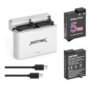 NASTIMA Osmo Action 5 Pro 4 3 - Batería de 2100 mAh y cargador LED USB dual para DJI Osmo 360, OsmoAction5Pro, OsmoAction4, OsmoAction3 (2 unidades)