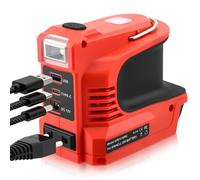 Nastopee Inversor de Batería 220 W Compatible con Einhell 18 V, Adaptador conversor de Voltaje DC de 18 V a AC de 220-230 V con Puerto USB Tipo C de 12V DC y lámpara LED