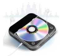 Nastopee Reproductor de CD para coche, incluye auriculares, 2000 mAh, Bluetooth, reproductor de CD portátil con reproducción USB, CD-R, CD-RW, MP3, con lector de TF, radio FM, ideal para coches, niños