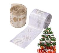 Nastro Per Albero Di Natale Con Filo Metallico - 2 Rotoli Di Nastro A Punti Brillanti In Tela | Iuta Decorazione Albero | Fettuccia Natalizia Per Incarto Regali, Addobbi Casa, Feste Invernali, Finestr