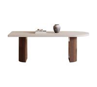 NASTYA Mesa de Comedor Mesa de Centro Mesa De Comedor Rock Plate Madera, Estilo Retro, Rectangular, Pequeña, For El Hogar, Color Nogal Mesas de Centro para Salón