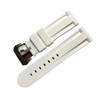 NASUNJIA 22 2 4mm Mira accesorios Pulsera compatible con Panerai Watch Compatible con hombres Pila Banda Silicone Sports Wristwatch Strap TPU Cinturón de reloj de goma(White silver buckle,22mm)