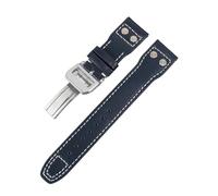 NASUNJIA Accesorios de correa de cuero genuino de 20/21/22 mm compatibles con la pulsera de reloj TOP GUN IWC Big Pilot's IW328201 IW377709 con reemplazo de logotipo(Color:Blue-1,Size:22MM NO LOGO_SIL