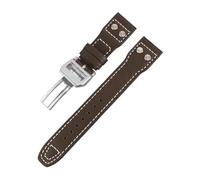 NASUNJIA Accesorios de correa de cuero genuino de 20/21/22 mm compatibles con la pulsera de reloj TOP GUN IWC Big Pilot's IW328201 IW377709 con reemplazo de logotipo(Color:Brown-1,Size:20MM NO LOGO_SI