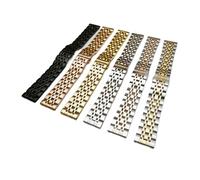 NASUNJIA Banda de la correa de reloj de acero inoxidable 12 mm 16 mm 18 mm 19 mm 20 mm 22 mm 24 mm 7 cuentas Pulsera de la banda de reloj compatible con los relojes mecánicos de los hombres Cuarzo(Bla