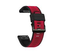 NASUNJIA Compatible rápido con correa compatible con Garmin. EPIX Sport Smart Watch Band 22mm Silicone Wamkband compatible con Garmin MARQ/Enfoque S62 / FENIX5 6 7 Pulsera(Red black,For Approach S62
