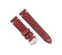 NASUNJIA Correa De Piel De Vaca, Correa De Reloj De 20mm, 18 20 22 24mm, Correa De Cuero Con Patrón De Cocodrilo, Accesorios For Reloj, Correas De Reloj(Red,20mm)
