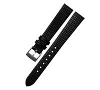NASUNJIA Correa De Reloj Cuero Genuino, Suave Y Cómoda, Accesorio For Trumpeter 14 Mm(Black-Steel-K12,14mm)