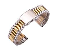 NASUNJIA Correa De Reloj De Acero Inoxidable 316L, Pulsera De Plata Y Oro For Mujer, Correa De Reloj De 12mm, 14mm, 16mm, 18mm, 20mm, Cierre De Correa De Muñeca(Middle Gold,14mm)