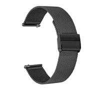 NASUNJIA Correa De Reloj De Acero Inoxidable Milanesa Compatible Con Garmin Vivomove HR 3 3S / Vivoactive 4 4S 3 / Venu 2 2S Sq/Correa De Reloj Estilo Luxe(Black,Vivoactive 3)