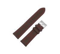 NASUNJIA Correa De Reloj De Cuero Con Patrón Lychee, Correa De Reloj Con Costura Hecha A Mano De 18mm, 20mm, 22mm Y 24mm, Correa De Repuesto Con Barra De Resorte De Liberación Rápida(Coffee-red wire,1