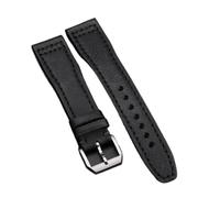 NASUNJIA Correa De Reloj De Cuero Hecha A Mano For Capa De Cuero De Vaca 20 21 22MM Marrón Negro Correa Vintage Masculina Adecuada Compatible Con Pilot Mark 15 16(Brack,22mm)