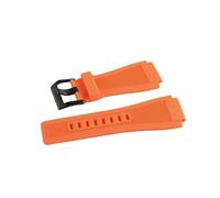 NASUNJIA Correas De 24 Mm Compatibles Con Bell & Ross BR-01 BR-03 Correa De Reloj De Silicona Con Herramienta(Orange Black buckle)