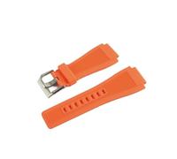 NASUNJIA Correas De 24 Mm Compatibles Con Bell & Ross BR-01 BR-03 Correa De Reloj De Silicona Con Herramienta(Orange Silver buckle)