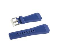 NASUNJIA Correas De 24 Mm Compatibles Con Bell & Ross BR-01 BR-03 Correa De Reloj De Silicona Con Herramienta(Blue Silver buckle)