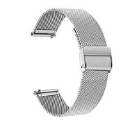 NASUNJIA Correas de acero inoxidable Ajuste for Garmin Forerunner 55 245 645m Smart Watch Band Band Metal Bracelet Cinturones Ajustar for su enfoque S40 S12 S42 Correa(Style 2 Silver,20MM)