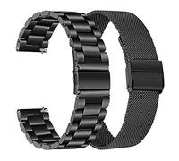 NASUNJIA Correas de acero inoxidable Ajuste for Garmin Forerunner 55 245 645m Smart Watch Band Band Metal Bracelet Cinturones Ajustar for su enfoque S40 S12 S42 Correa(Package 1,For Vivomove HR)
