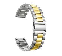 NASUNJIA Correas de acero inoxidable Ajuste for Garmin Forerunner 55 245 645m Smart Watch Band Band Metal Bracelet Cinturones Ajustar for su enfoque S40 S12 S42 Correa(Style 1 Silver Gold,For Forerunn