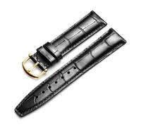 NASUNJIA Correas de reloj de piel de vaca, correa sustituta de 20MM, 21MM, 22MM, hebilla de acero inoxidable 316L, cinturón de cuero genuino(Color:Black-3,Size:22MM_WITH LOGO)