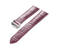 NASUNJIA Reemplazo De Piel De Vaca Con Capa De Cabeza De Correa De Cuero Compatible Con Correa De Reloj De Globo Azul Cartier Accesorios De Pulsera For Hombres Y Mujeres(Purple,19mm)