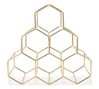NAT & Jules - Estante de vino de metal de hierro en tono dorado, diseño de panal, perfecto para encimera de cocina, despensa o gabinetes, exhibición o almacenamiento, capacidad para 6 botellas, tono