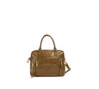 Nat & Nin Bolso de mano de piel con cremallera, múltiples bolsillos MACY. Color Marron