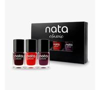 Nata Classic Set de Esmaltes para Uñas, 10ml, Pack de 3 Colores Clásicos, (Passion Red, Burgundy Passion, Purple Night)