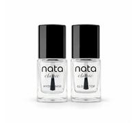 NATA Classic Set de Uñas - Base Hydra + Top Coat Glassy - Larga Duración, Alto Brillo, Sistema Profesional de Manicura