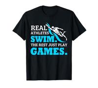 Natación Atletas Reales Swim Rest Just Play Quote Camiseta