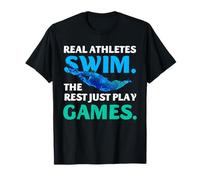 Natación Atletas Reales Swim Rest Just Play Quote Camiseta