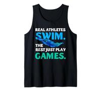 Natación Atletas Reales Swim Rest Just Play Quote Camiseta sin Mangas