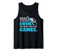 Natación Atletas Reales Swim Rest Just Play Quote Camiseta sin Mangas