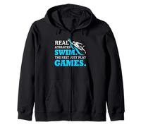 Natación Atletas Reales Swim Rest Just Play Quote Sudadera con Capucha