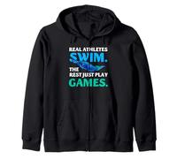 Natación Atletas Reales Swim Rest Just Play Quote Sudadera con Capucha