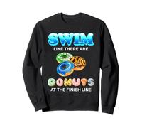 Natación Donut Cita Divertida línea de Meta Nadador Sudadera