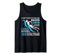 Natación Paz Libertad Fuerza Motivacional Nadador Cita Camiseta sin Mangas