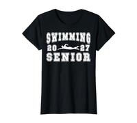 Natación Senior Natación Noche Senior 2027 Graduación 1 Camiseta gráfica económica, Mujer, Negro, L