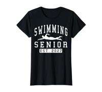 Natación Senior Natación Noche Senior 2027 Graduación 4 Camiseta gráfica económica, Mujer, Negro, L